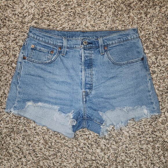 Levi's Pants - Levi’s 501 Medium Wash Mid-Rise Distressed Cut-Off Denim Shorts  W29 (#2)